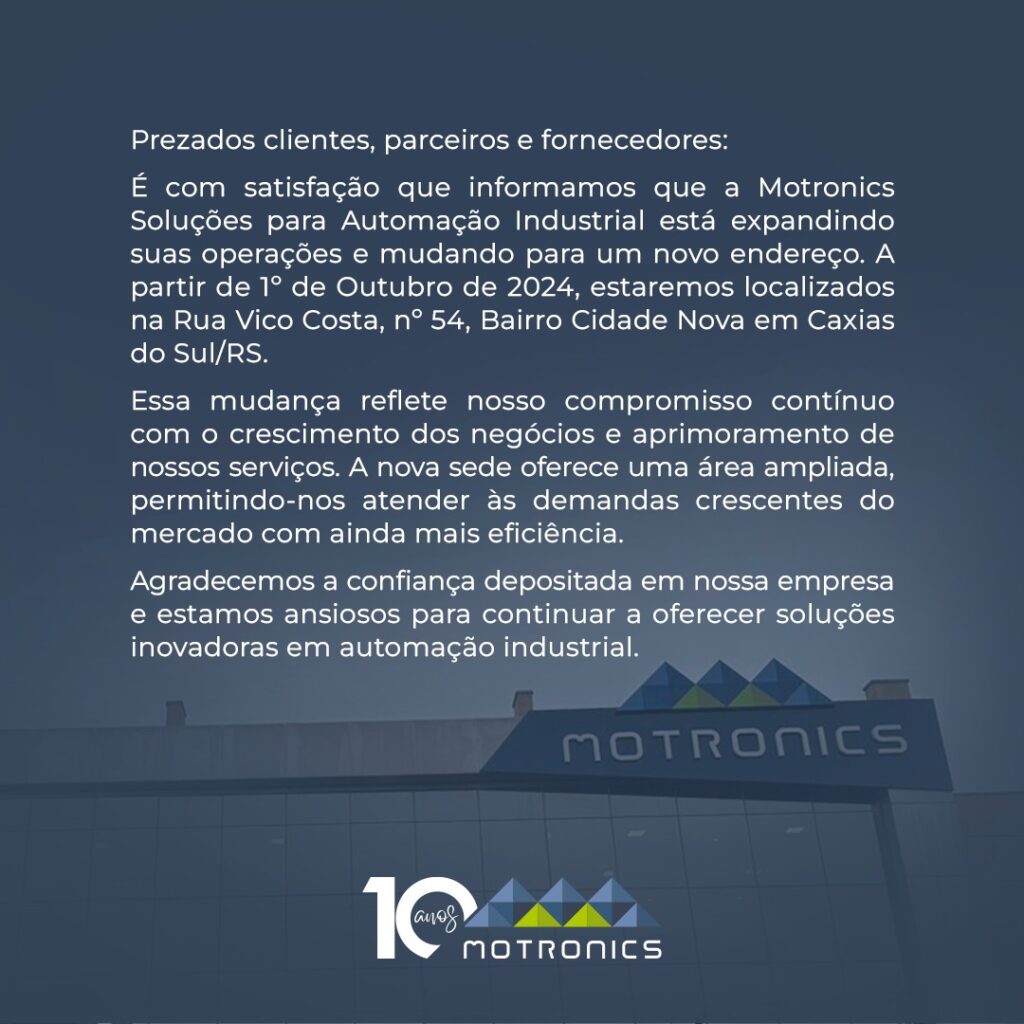 Motronics informa novo endereço